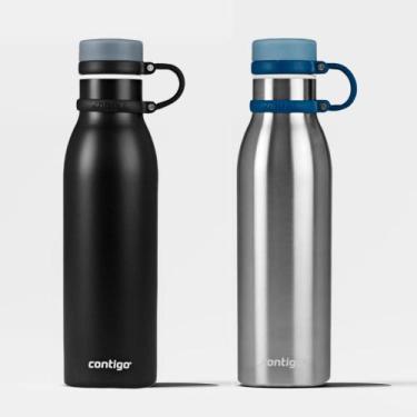 Imagem de Kit com 2 Garrafas Térmicas Matterhorn Azul e Black Contigo  591ml, Ún