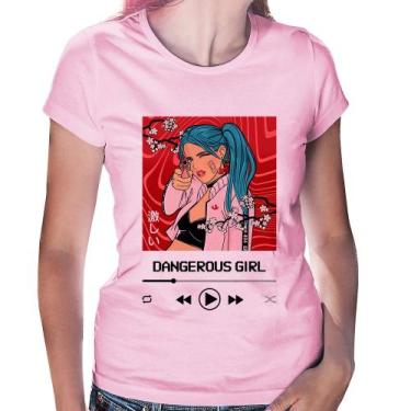 Imagem de Baby Look Dangerous Girl - Foca na Moda, Rosa bebê, M