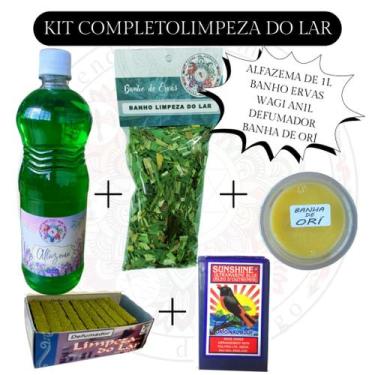 Imagem de Kit Limpeza Completo com Alfazema 1L Anil em Pó Africano Original Banh