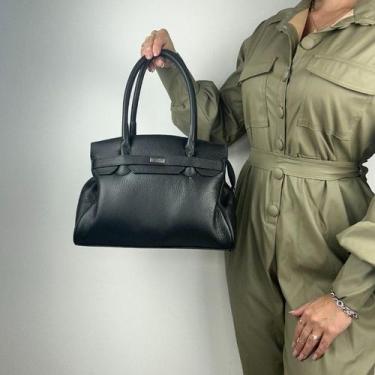 Imagem de Bolsa recuo em couro legítimo b.1065, Preto