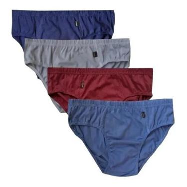 Imagem de kit 6 cueca slip tradicional 100 algodão elástico embutido adulto SDS 