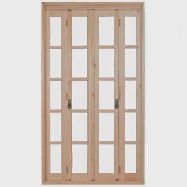 Imagem de Porta de Madeira Balcão Pantográfica 213x140cm com Batente de 9,4cm ewk 496 Rondosul