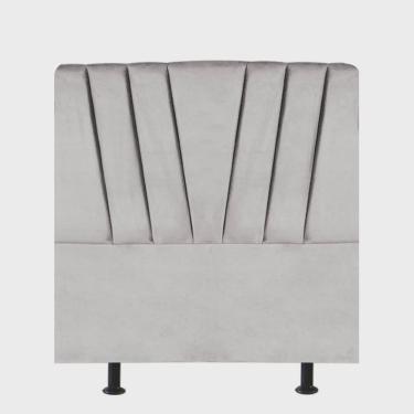 Imagem de Cabeceira Estofada Bélgica 120cm Viúva Solteirão Para Cama Box Quarto Suede Cinza Claro - Ahazzo Móveis