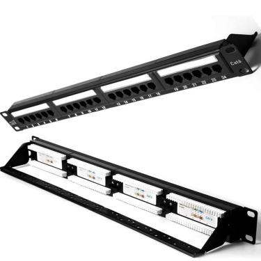 Imagem de Patch Panel Plus Cable Cat5E 24 Portas Guia Cat.5E La-P624