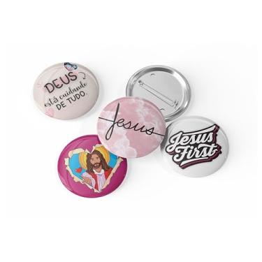 Imagem de kit com 4 Botons Broche Alfinete - Coleção Motivacional - Button, Pin