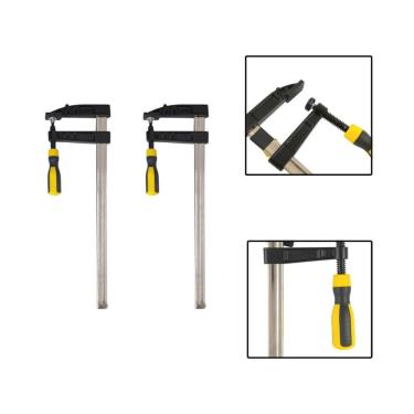 Imagem de Kit 2 Grampos Carpinteiro Tipo F Sargento 300X80Mm 12 Pol