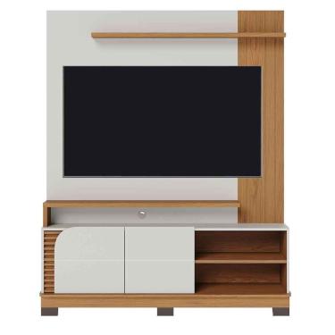 Imagem de Painel Home Theater Jureli 2 Portas 1.5 Até 65 Polegadas Off White Matte - Freijó