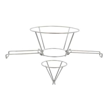 Imagem de Portador do filtro de cone de xarope de bordo, suporte do filtro de xarope de bordo - Porta do filtro de óleo de fritadeira com braços dobráveis ​​ - Rack de filtro reutilizável de aço inoxidável para