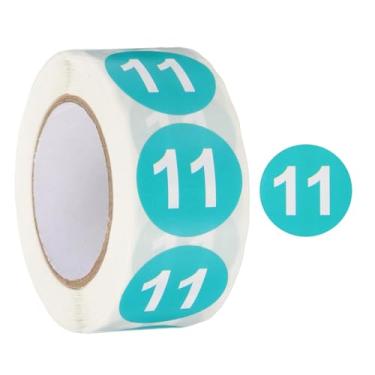 Imagem de PATIKIL Número 11 adesivos circulares, etiqueta numérica autoadesiva com código de cor redonda de 2,5 cm 500 etiquetas/rolo para organização doméstica gerenciamento de escritório, azul-petróleo com