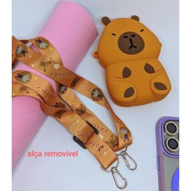 Imagem de Bolsa Infantil Menina silicone mini Bolsinha Bag Pequena Capivara com 