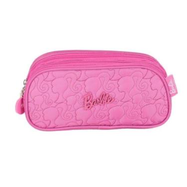 Imagem de Estojo Escolar Triplo Menina Bolsinha Porta Lápis Barbie - Luxcel