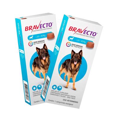 Imagem de Combo 2 Bravectos Antipulgas e Carrapatos Para Cães 20 a 40kg