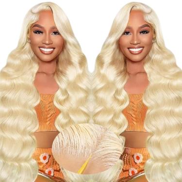 Imagem de Peruca frontal de renda XNJ 613 Cabelo humano 200% densidade loira 22"