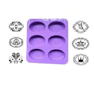 Imagem de Molde de Silicone 6 Cavidades para Sabonetes Biscuit Elegante Sabão Ar
