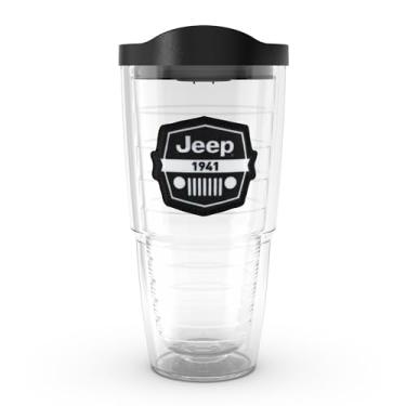 Imagem de Tervis Copo de viagem com isolamento térmico de parede dupla Jeep Made in USA mantém as bebidas frias e quentes, 700 ml, logotipo