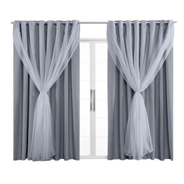 Imagem de Cortina Blackout Tecido Com Voil 2,80M x 2,40M Sala Quarto Escritorio Para Varão Simples