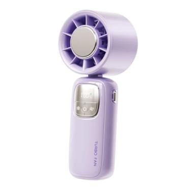 Imagem de Ｂｅｓｇａ Fan de ventilador de mão redondo pequeno Fã de mesa pequena Fan dobrável multiuso colarinho de pescoço 100 velocidade ajustável para camping masculino, Roxo