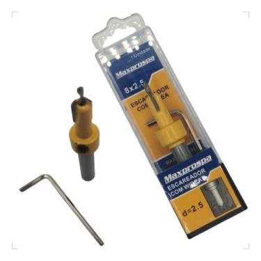 Imagem de Broca Escareador 2,5mm Madeira Limitador Widea Chave Allen - maxprospa