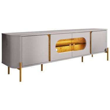 Imagem de Rack Para Sala De Estar 75 Pol Orgânico Suy B02 Off White Naturalle - Lyam Decor