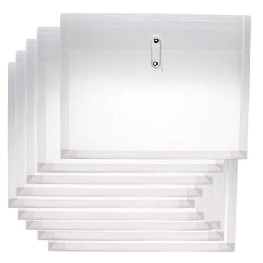 Imagem de Zoohot Envelopes de plástico com fecho de cordão, carregamento lateral transparente, expansão de 3,5 cm, tamanho carta/tamanho A4, conjunto de 10