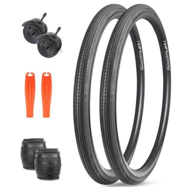 Imagem de ZUKKA Pneus de bicicleta 700C 700×28C/32C/35C/ 35CRoad Bike Tire com 2 alavancas de pneu Pneu de bicicleta dobrável para bicicleta de estrada, bicicleta híbrida (700 × 32C, 2 pneus + 2 tubos +