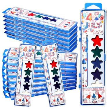 Imagem de Watersay Conjunto de 24 pacotes de tinta aquarela para crianças, 8 cores, aquarelas, laváveis, com pincel, conjunto de colorir para lembrancinhas de festa, presentes, aulas de arte, suprimentos para