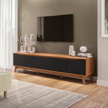 Imagem de Rack Kappesberg 3 Portas Canela/preto Fosco 218cm