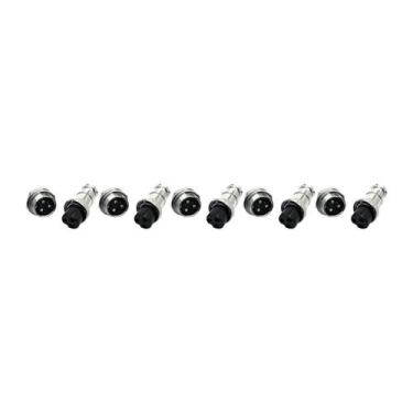 Imagem de 5 Pares - Conector Mike 3 Vias Circular Macho E Fêmea - 000021
