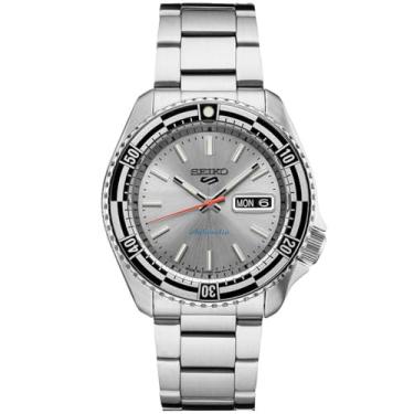Imagem de SEIKO 5 Relógio masculino esportivo com mostrador prateado automático SRPK09K1, Moderno