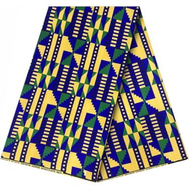 Imagem de HongyuAmy Tecido africano Ankara Print Kente 1 jarda cera africana (A2)