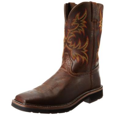 Imagem de Bota masculina Justin Boot Company Rowdy Brown 2,5 cm verde caçador, Bronze robusto, 41