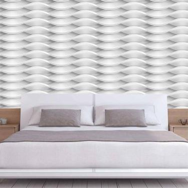 Imagem de Papel De Parede Geométricos Ondas 3D Autocolante Lavável