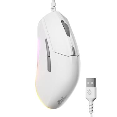 Imagem de SteelSeries Mouse para jogos Rival 3 Gen 2 — Sensor óptico TrueMove Core 8500 DPI — Durabilidade de 60 milhões de cliques — baixa latência — 77 g leve — pés 100% PTFE — RGB — Branco