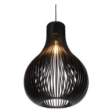 Imagem de Luminária Teto Tipo Pendente Madri Mdf Completa - Cor:preta