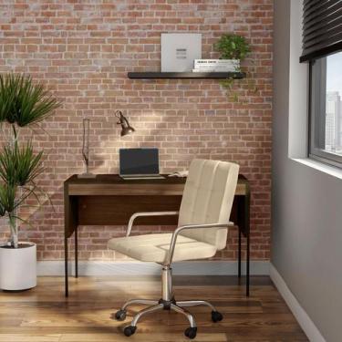 Imagem de Cadeira de Escritório Auxiliar Giratória Fitz Bege - Mobly