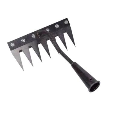 Imagem de IEUDNS Remoção de ervas daninhas Ancinho de jardim Enxada Ferramenta de jardinagem Ancinho de mão endurecido Ferramenta de remoção de ervas daninhas para, 7 Dentes