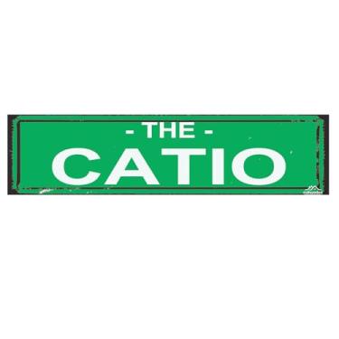 Imagem de THE CATIO Sinal de Rua Engraçado Placa Novidade para Placa de Nome de Porta Placa para Casa Pátio Jardim Bar Quinta Casa Garagem Parede Decoração Metal Estanho Sinal Verde 40 x 10 cm
