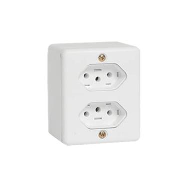 Imagem de Tomada Box Sobrepor Branco 2 Tomadas 2P + T 20A 250V