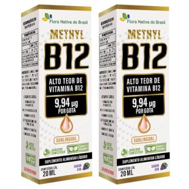 Imagem de KIT 2X Vitamina B12 Sublingual (Metilcobalamina) 9,94 mcg por gota 20ml - Flora Nativa (30ml, Uva)