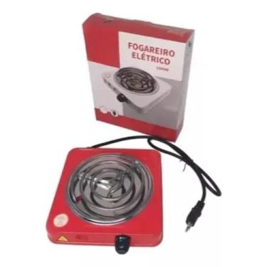 Imagem de Fogão Fogareiro Elétrico 1000W Cooktop 1 Boca 4cores Qualquer Panela Portátil Casa Camping 110V 220V(Vermelho-110V)