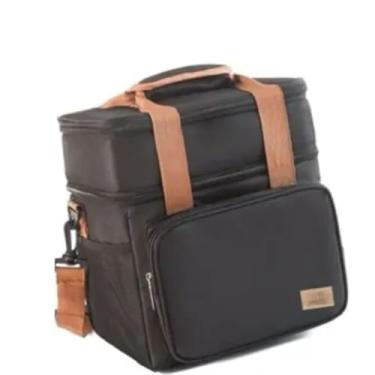 Imagem de Bolsa Térmica com Alça Transversal e 2 Compartimentos – Prática, Estilosa e Ideal para Marmita ou Viagem