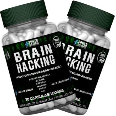 Imagem de Kit de Suplemento Alimentar Nootrópico 2x Brain Hacking - Cerebral Memória Foco Estudo e Trabalho | 60 Cápsulas no Total