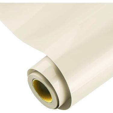 Imagem de KISSWILL Vinil Com Transferência Térmica Htv Para Camisetas, Rolos Compatíveis Máquina De Corte Silhouette Cameo 3/4 (Branco-Sujo, 12" X 25")