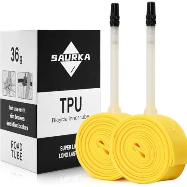Imagem de Saurka Câmara De Ar Tpu Ultraleve 36G Para Pneu Bicicleta Estrada 700 X 18-32, Comprimento 85 Mm Com Válvula Presta - 2 Peças