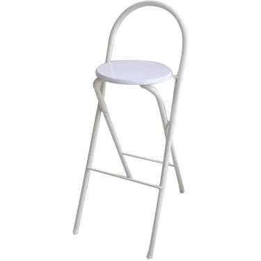 Imagem de Dobrando banquinho do café da manhã com encosta e apoio para os pés, cadeira de cozinha dobrável, bancos portáteis da barra de altura do balcão para o escritório de jantar de cozinha de capa