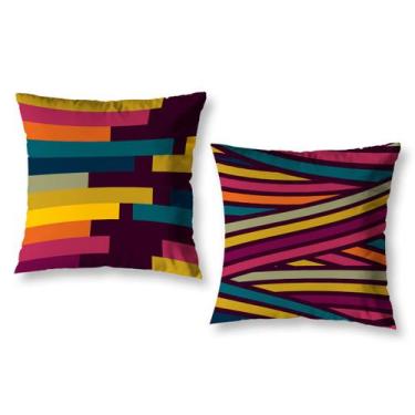 Imagem de Kit 2 Almofadas Cheias Sofá Sala 40cm x 40cm Digital Decoração Colorid