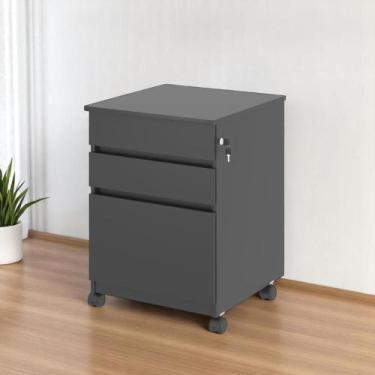 Imagem de Gaveteiro Arquivo com Trava Volunt Preto - Mobiliar Home Shop