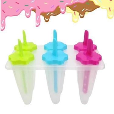 Imagem de Forma Sorvete Picolé Cone 6 Cavidades Com Palito Colorido - Clink