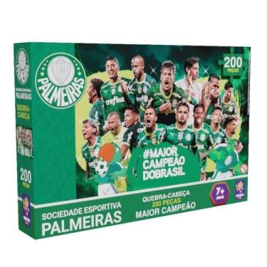 Imagem de Quebra-Cabeça Time Palmeiras Maior Campeão 200 Peças - Mimo