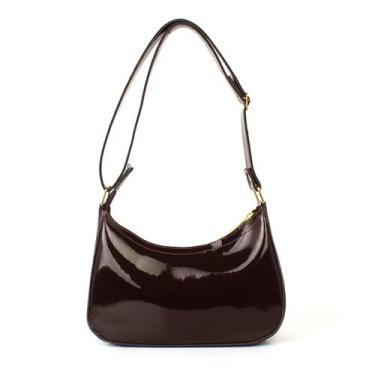 Imagem de Bolsa Feminina Pequena Clutch Shoulder Bag Alça De Ombro Verniz Lançam